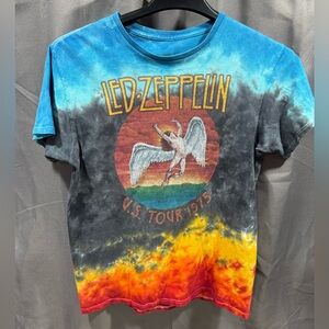Led Zeppelin Tie-Dye Short Sleeve Tee - Blue/Black/Orange